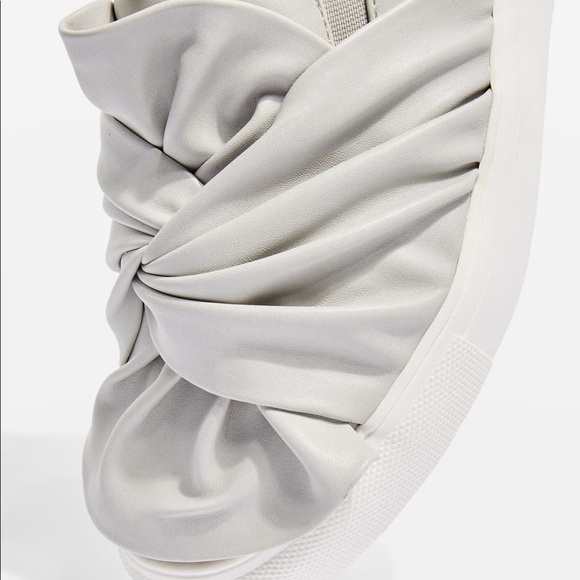 TOPSHOP gray twist slip ons sneakers sz 39 - Picture 3 of 5